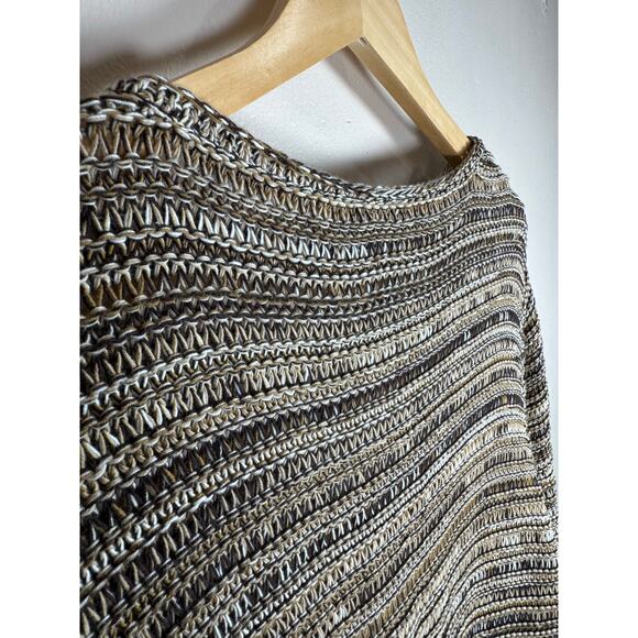 VTG Talbots Women’s Sweater Open Knit 100% Cotton L Hippie Festival Boho Grunge - Picture 5 of 6